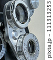 Phoropter or ophthalmoscope equipment macro. 111313253