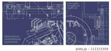 Engineering illustration set. Cover, flyer, banner, background 111313309