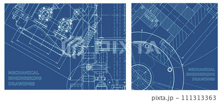 Engineering illustration set. Cover, flyer, banner, background 111313363