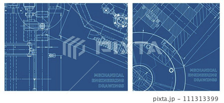 Engineering illustration set. Cover, flyer, banner, background 111313399