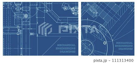 Engineering illustration set. Cover, flyer, banner, background 111313400