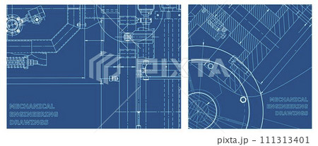 Engineering illustration set. Cover, flyer, banner, background 111313401