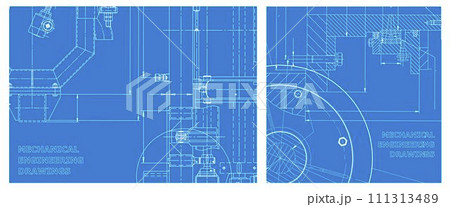Engineering illustration set. Cover, flyer, banner, background 111313489