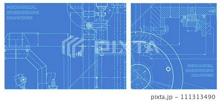 Engineering illustration set. Cover, flyer, banner, background 111313490