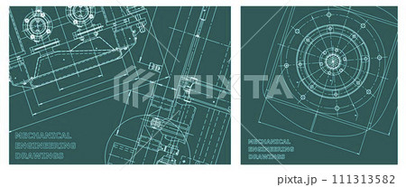 Engineering illustration set. Cover, flyer, banner, background 111313582