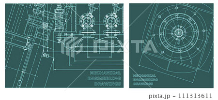 Engineering illustration set. Cover, flyer, banner, background 111313611