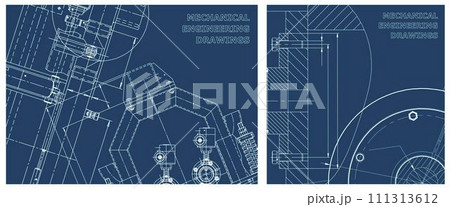 Engineering illustration set. Cover, flyer, banner, background 111313612