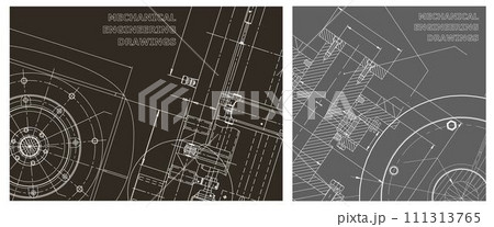 Engineering illustration set. Cover, flyer, banner, background 111313765