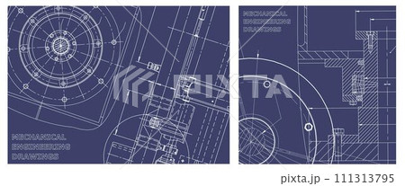 Engineering illustration set. Cover, flyer, banner, background 111313795