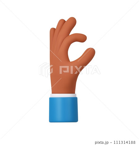 3d cartoon character hand. 111314188