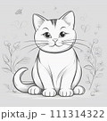 ボタニカルな白黒の猫 111314322