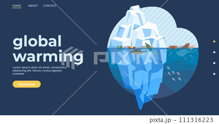 Global warming vector illustration. Dioxide, ghost haunting atmosphere, narrates story greenhouse gas and its impact Greenhouse gas, puppeteer climate change, pulls strings in theatrical performance 111316223