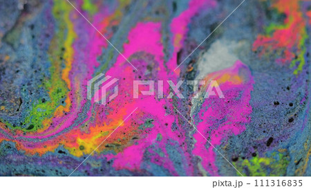 Paint fluid background purple green orange blue Paint fluid background purple green orange blue 111316835