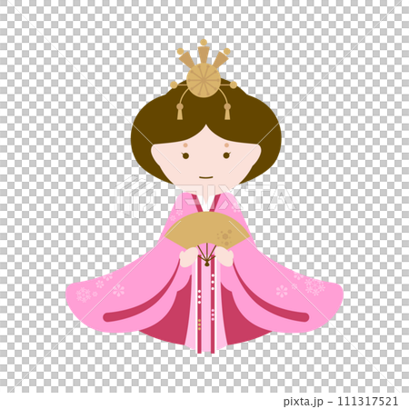 Cute simple Hinamatsuri set | Pink purple | Dolls 111317521