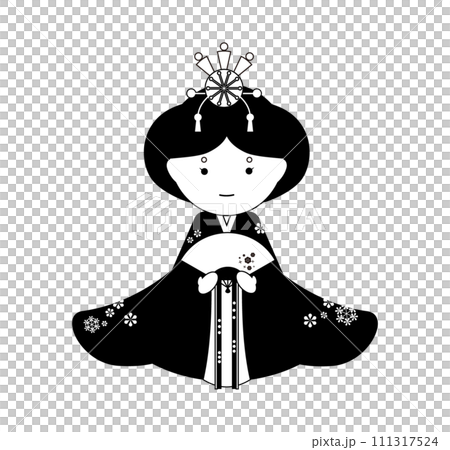 Cute simple Hinamatsuri set | Monochrome | Dolls 111317524