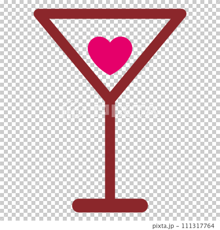 Illustration material cocktail and heart Illustration material cocktail and heart 111317764