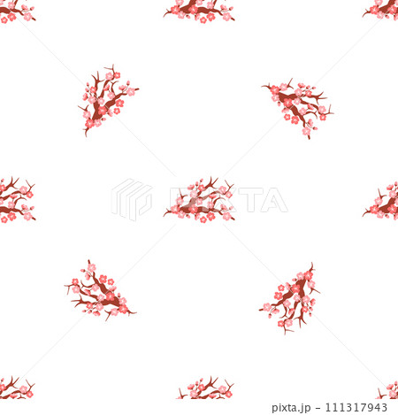 Sakura pattern vector illustration. The continual blooming sakura flowers represented eternal dance natures beauty The seamless sakura pattern concept explored interconnectedness all living beings Sakura pattern vector illustration. The continual blooming sakura flowers represented eternal dance natures beauty The seamless sakura pattern concept explored interconnectedness all living beings 111317943