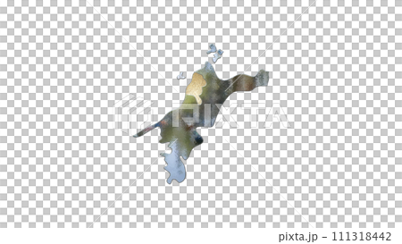 [Alpha Channel] 3D equilibrium projection of Ehime Prefecture that emphasizes the topography of Matsuyama 111318442