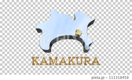 [Alpha Channel] 3D perspective projection of Kanagawa Prefecture that emphasizes the topography of Kamakura 111318458