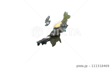 [アルファチャンネル]新潟の地形を強調する新潟県の3D透視投影図形 111318469