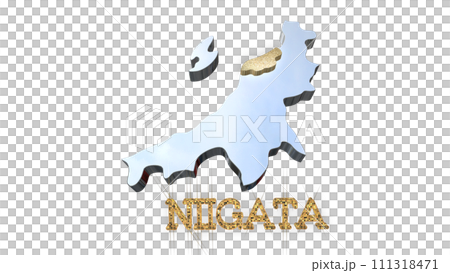 [Alpha Channel] 3D perspective projection of Niigata Prefecture that emphasizes the topography of Niigata 111318471