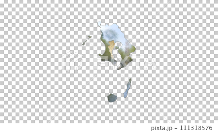 [Alpha Channel] 3D equilibrium projection of Kagoshima Prefecture that emphasizes the topography of Kagoshima 111318576
