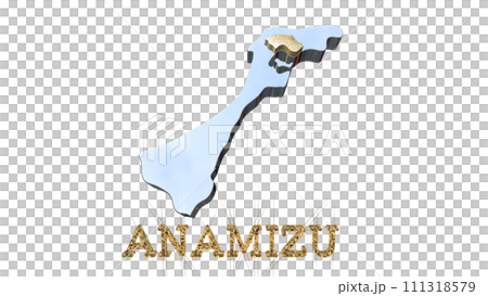 [Alpha Channel] 3D perspective projection of Ishikawa Prefecture that emphasizes the topography of Anamizu 111318579