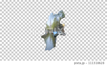 [Alpha Channel] 3D perspective projection of Nagano Prefecture highlighting the topography of Karuizawa 111318628