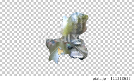 [アルファチャンネル]岐阜の地形を強調する岐阜県の3D透視投影図形 111318632