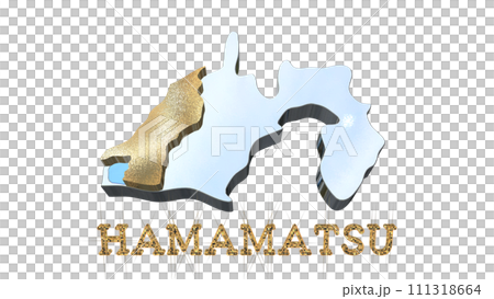[Alpha Channel] 3D perspective projection of Shizuoka Prefecture highlighting the topography of Hamamatsu 111318664