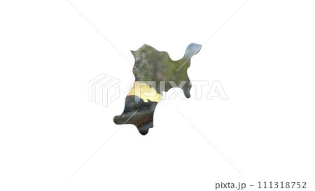 [アルファチャンネル]仙台の地形を強調する宮城県の3D平衡投影図形 111318752