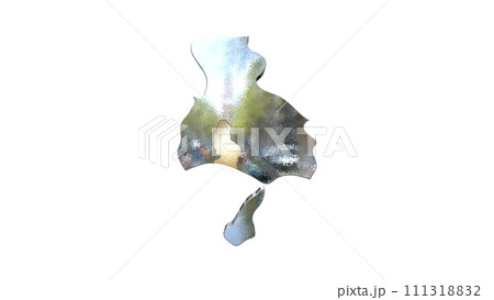 [アルファチャンネル]姫路の地形を強調する兵庫県の3D透視投影図形 111318832