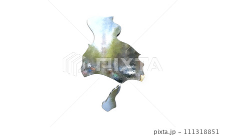 [アルファチャンネル]尼崎の地形を強調する兵庫県の3D透視投影図形 111318851