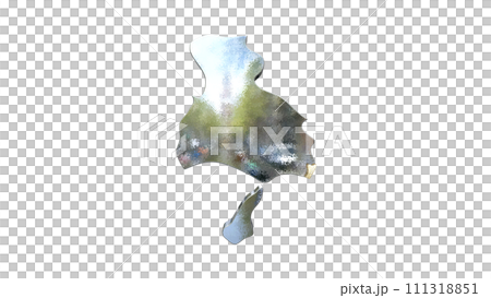 [アルファチャンネル]尼崎の地形を強調する兵庫県の3D透視投影図形 111318851