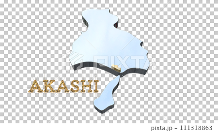 [Alpha頻道]兵庫縣3D透視投影突顯明石的地形 111318863