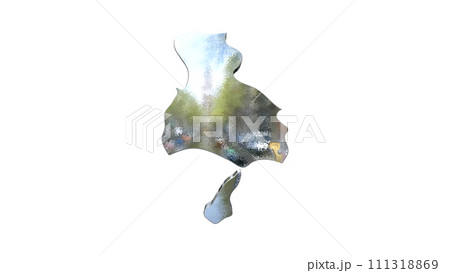 [アルファチャンネル]西宮の地形を強調する兵庫県の3D透視投影図形 111318869