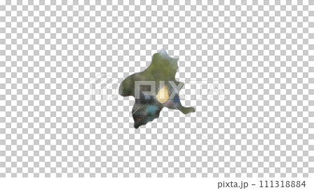 [アルファチャンネル]前橋の地形を強調する群馬県の3D平衡投影図形 111318884