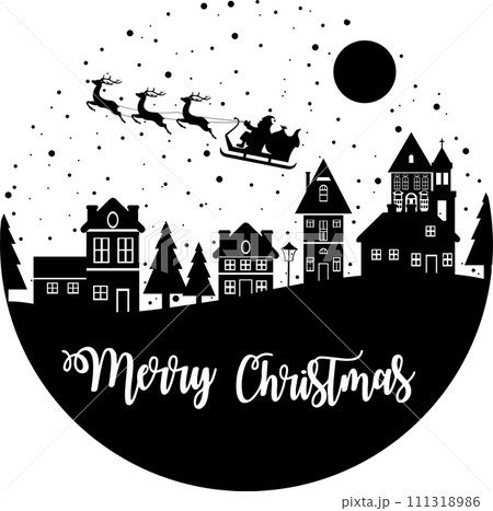 Christmas Scene, Merry Christmas, Santa, Christmas Holiday, Vector Illustration File Christmas Scene, Merry Christmas, Santa, Christmas Holiday, Vector Illustration File 111318986