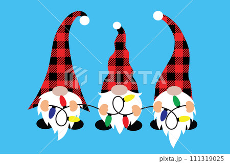 Gnome, Merry Christmas Gnomes, Santa, Christmas Holiday, Vector Illustration File 111319025
