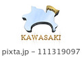 [アルファチャンネル]川崎の地形を強調する神奈川県の3D透視投影図形 111319097