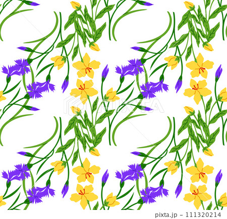 Flower pattern vector illustration. The patterned wallpaper depicted variety blooming flowers The flower pattern metaphor compared growth to blossoming flower The flowery design added touch elegance 111320214