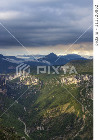 Mountain landscape width Canyon of Verdon River (Verdon Gorge) in Provence, France 111320862