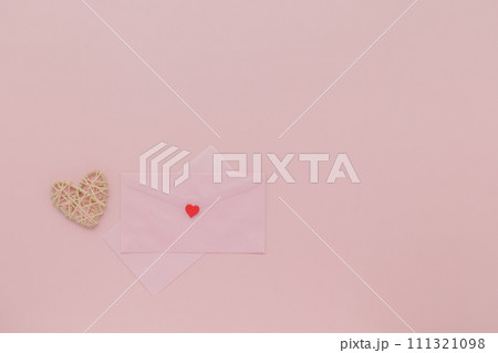 Pink Hearts on Pink Background, Love and Valentine's Day with Romantic Symbols, Greeting Card Design Pink Hearts on Pink Background, Love and Valentine's Day with Romantic Symbols, Greeting Card Design 111321098