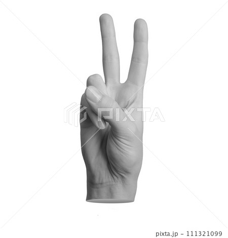 Victory, V sign, hand gesture with two fingers of winner, isolated on white background Victory, V sign, hand gesture with two fingers of winner, isolated on white background 111321099