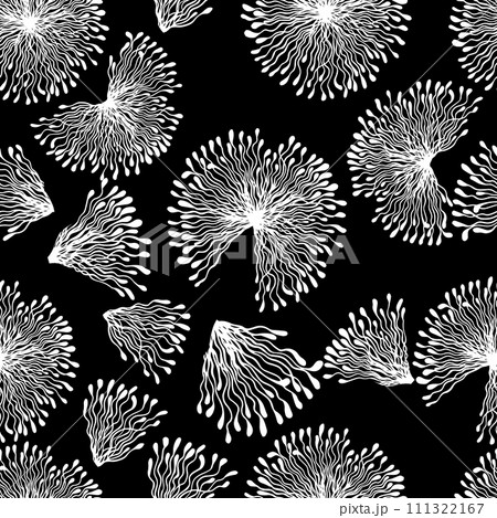 Abstract floral background dandelions. hand drawing. Not AI, Vector illustration 111322167