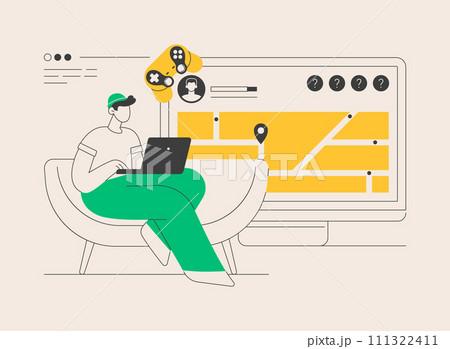 Strategy online games abstract concept vector illustration. 111322411