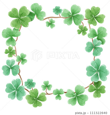 Handdrawn watercolor illustration clipart of Clover Frames Wreaths with Flowers St'Patricks Day birthday Floral arrangements greeting cards wedding invitation Party Irish Handdrawn watercolor illustration clipart of Clover Frames Wreaths with Flowers St'Patricks Day birthday Floral arrangements greeting cards wedding invitation Party Irish 111322640