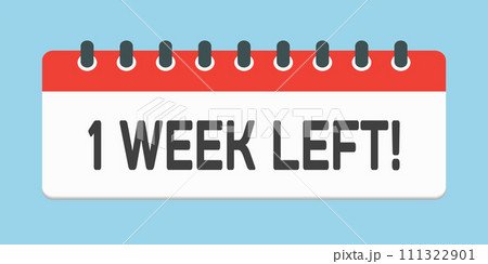 Countdown weekly calendar icon - one week left 111322901