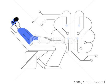 Brain-computer interface isolated cartoon vector illustrations. 111322961