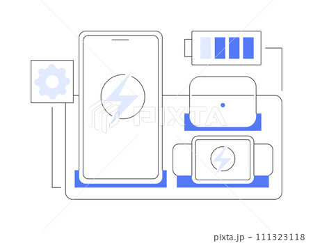 Charging station isolated cartoon vector illustrations. 111323118